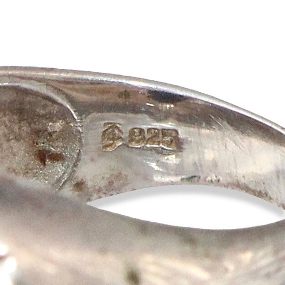 Vintage Azurite Malachite Sterling Silver Ring Size 7 Blue Green Azurmalachite - Picture 7 of 8